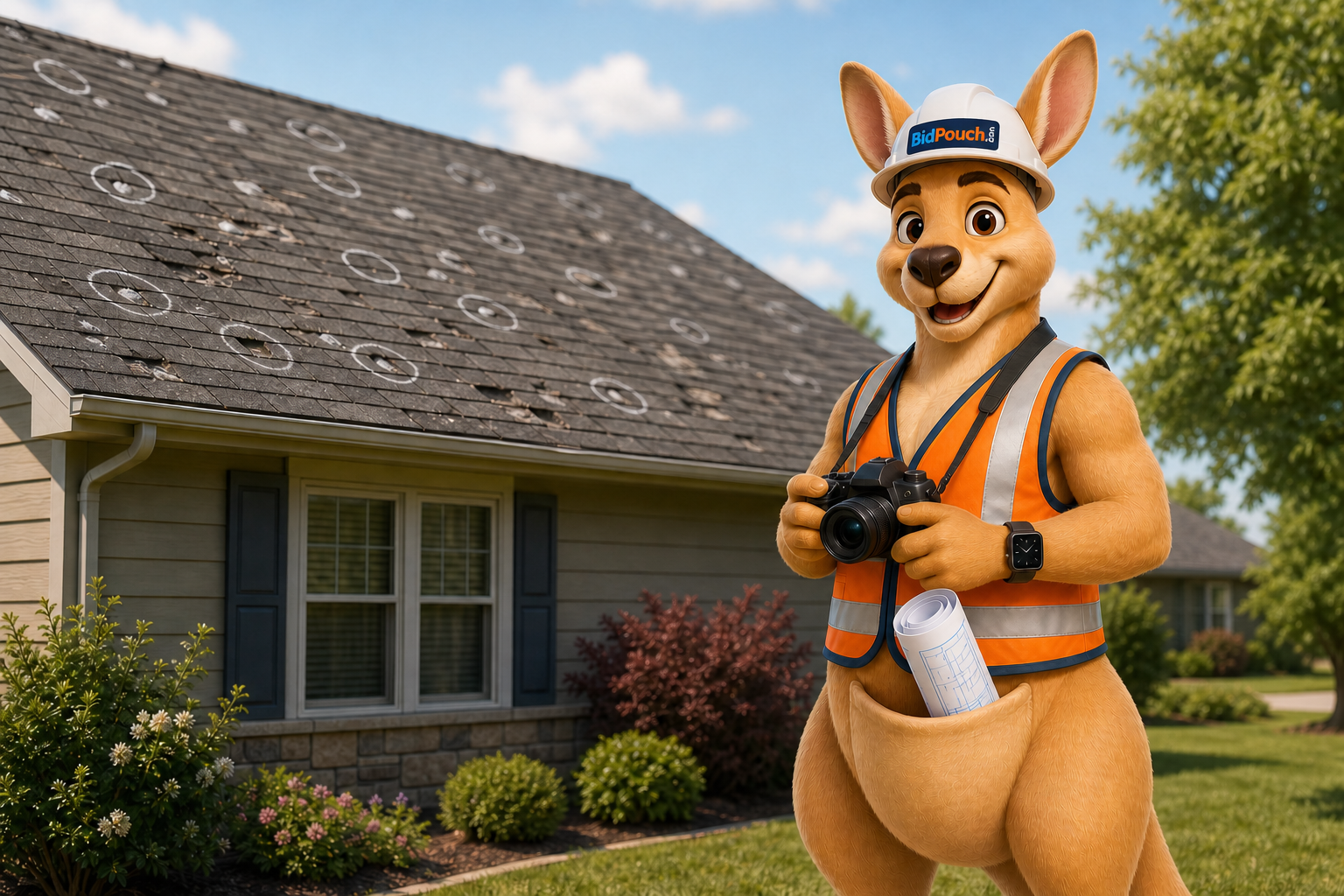 Roofus preparing a roofing measurement and estimate