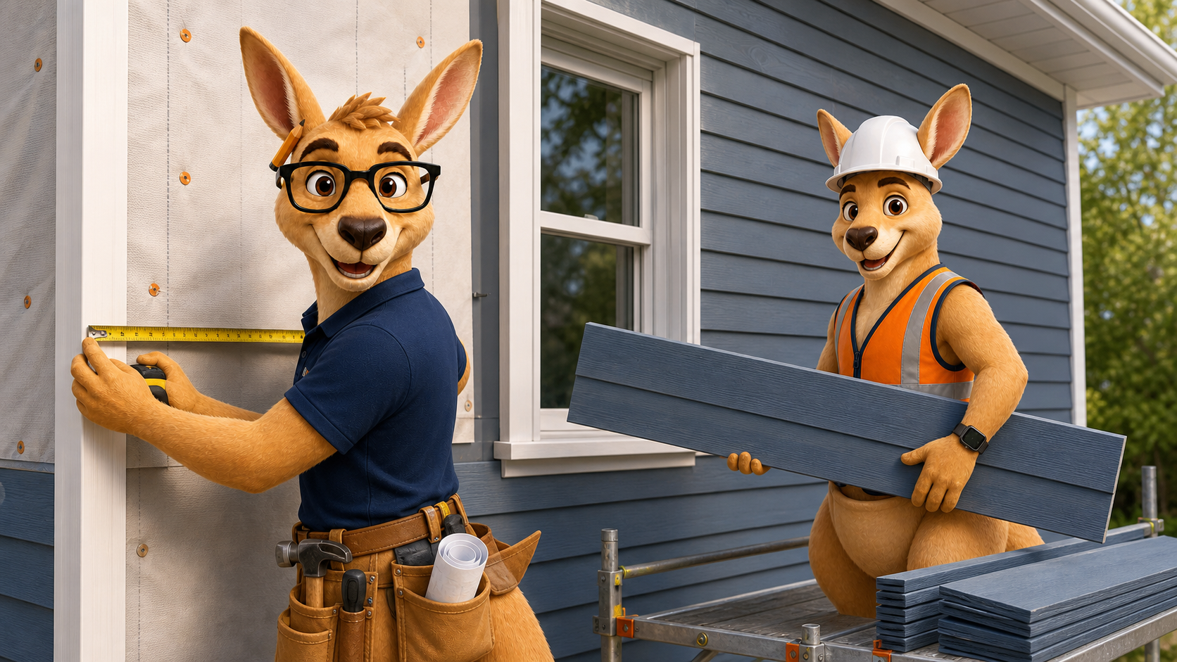 Roofus preparing a siding measurement and estimate