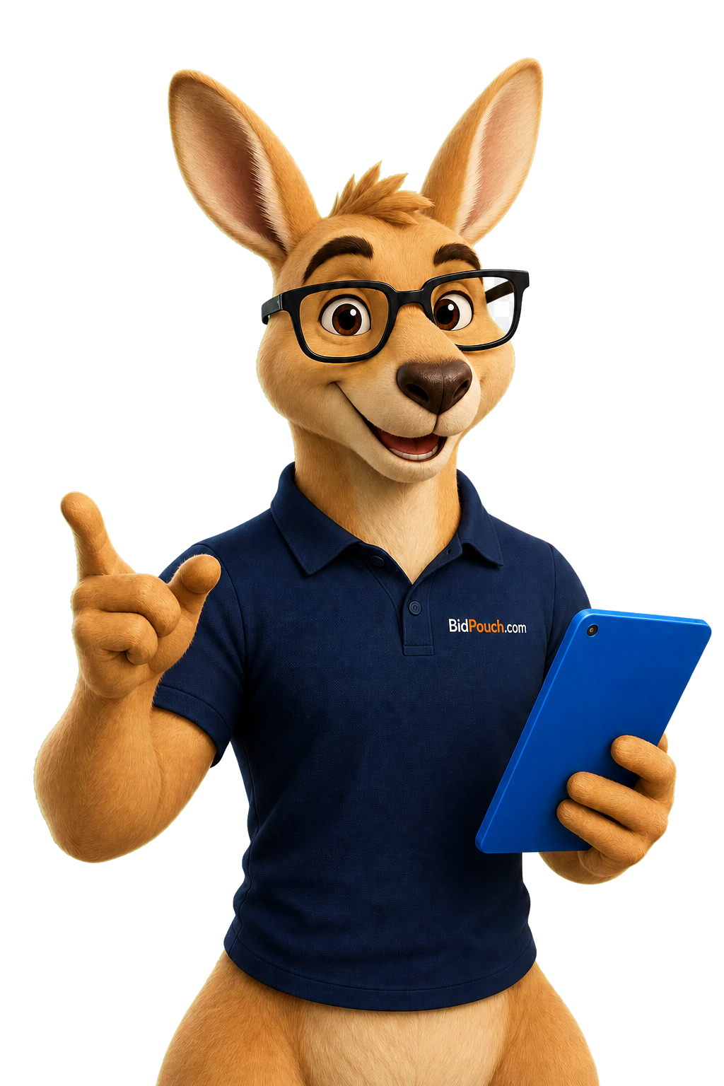 Roofus reviewing estimating savings on a tablet